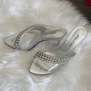 Jeffrey Campbell Silver Embellished Heels